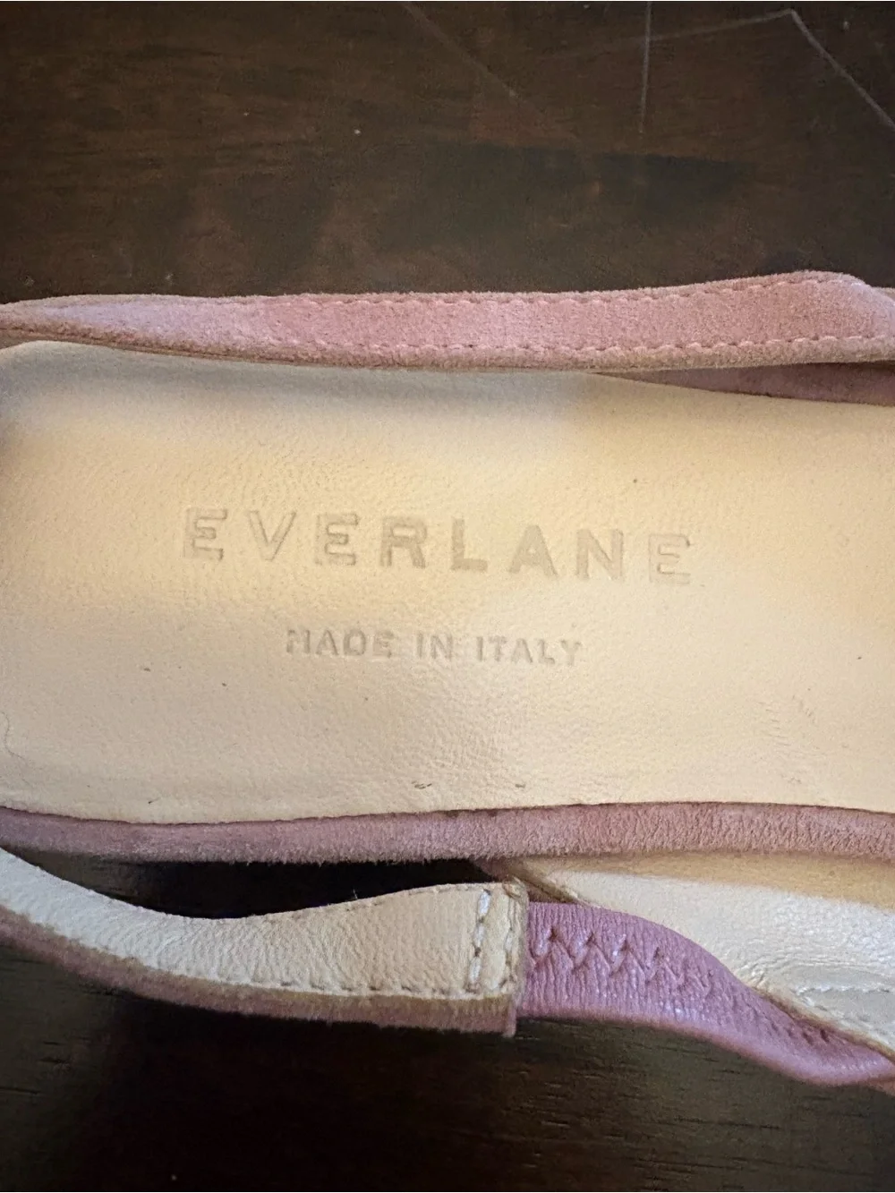 Everlane Blush Suede Pointed Slingback Flats
